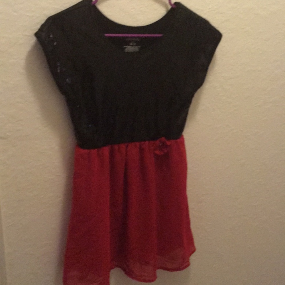 A formal red dress